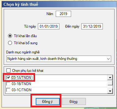 Chọn kỳ QTT TNDN Chọn kỳ QTT TNDN