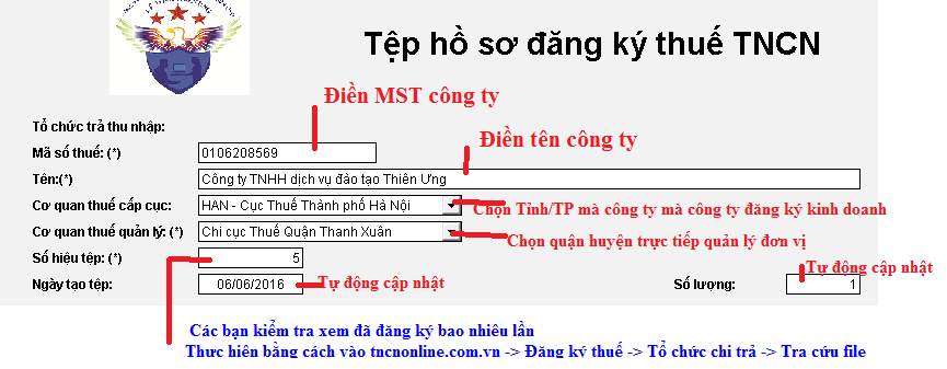 Hồ sơ đăng ký MST TNCN Hồ sơ đăng ký MST TNCN