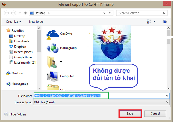 chọn nơi lưu file XML chọn nơi lưu file XML