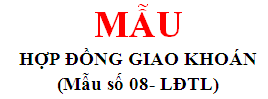 mẫu hợp đồng giao khoán